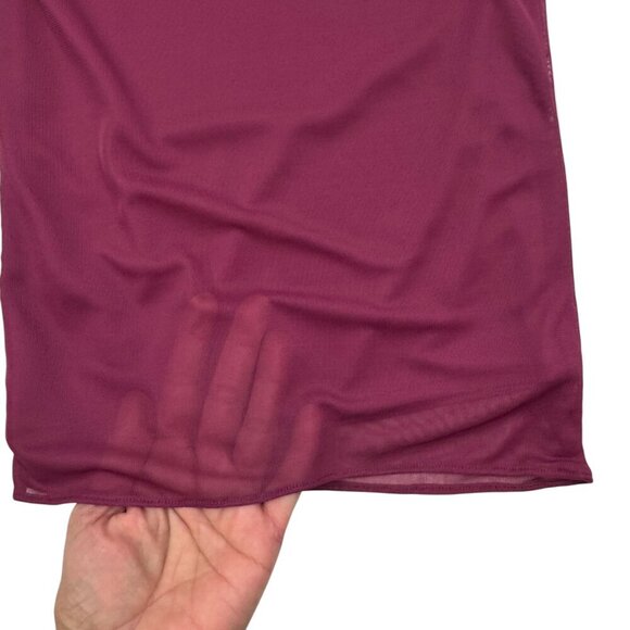 Azazie Maura Mulberry Pantsuit Sequins Chiffon 3- Piece Special Occasion SZ 12 - Picture 9 of 16